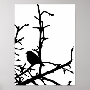 Vogel an einer Zweigstelle Poster