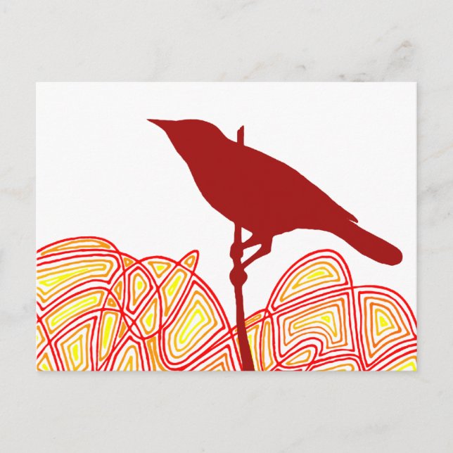 Vogel an einer Zweigstelle Postkarte (Vorderseite)