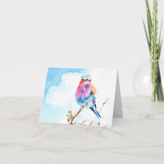 Vogel-Aquarellraum-Anmerkungskarte Karte (Vorderseite)