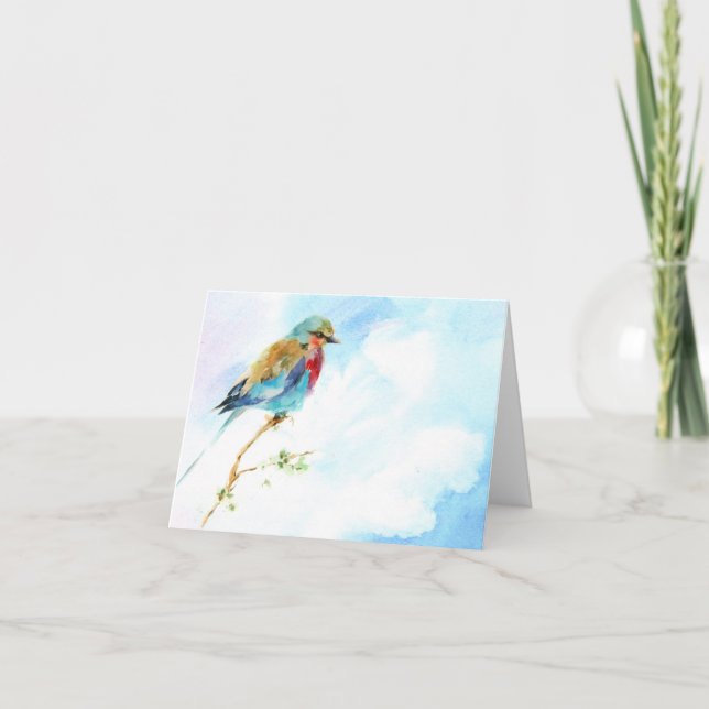 Vogel-Aquarellraum-Anmerkungskarte Karte (Vorderseite)
