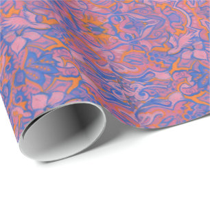 Vögel Arabesque Orientalisch Bohemian Boho Blau Or Geschenkpapier