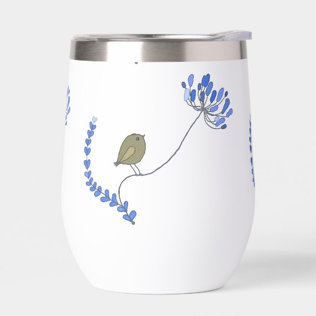 Vogel auf Blume (Links)