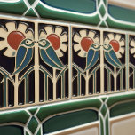 Vogel auf Blume Jugendstil-Dekoration Fliese<br><div class="desc">Diese Keramik Kachel zeigt zwei Vögel und Blumenmuster, die an den ikonischen Stil von Mackintosh erinnern. Er war ein prominenter schottischer Architekt, Designer und Künstler der Jugendstil-Bewegung. Saubere Linien, geometrische Formen und ein starkes Gefühl der Symmetrie prägen seine Arbeit. Diese Elemente sind in unserer Sammlung von Keramiken-Fliesen wunderschön vertreten. Mackintoshs...</div>