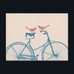 Vögel auf dem Fahrrad Postkarte<br><div class="desc">Ein Vintages Design mit einem Fahrrad für Vögel.</div>