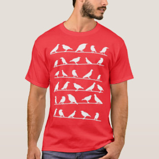 Vögel auf den Wires Bird Watching Bird Keeper Haus T-Shirt
