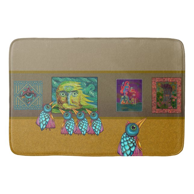 Vögel auf der Galerie Badematte (Vorderseite)