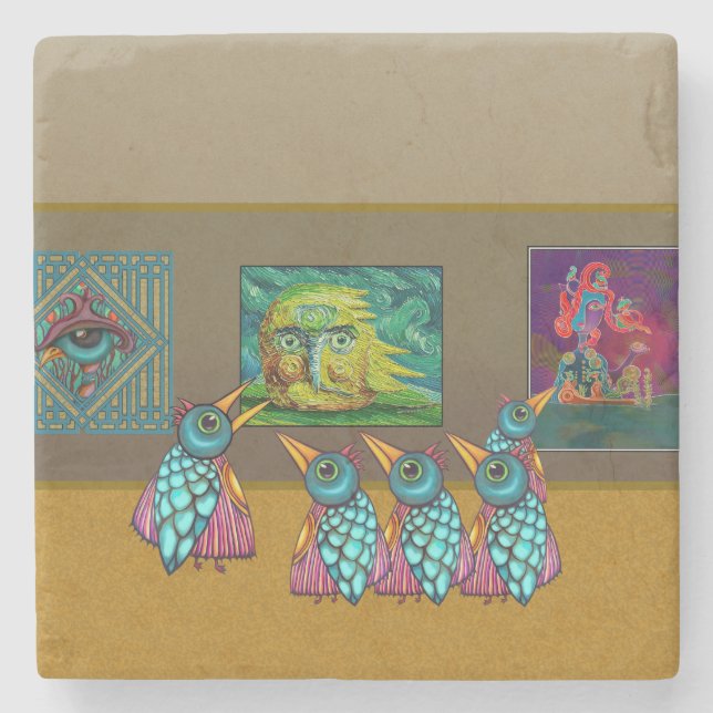 Vögel auf der Galerie Steinuntersetzer (Vorderseite)