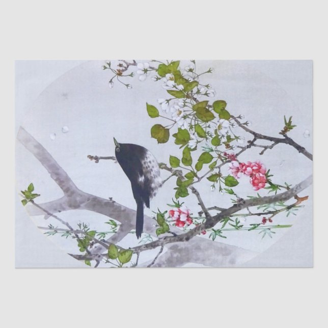 Vogel auf der Zweigstelle Cherry Blossom, Watanabe Seidenpapier (Vorderseite)