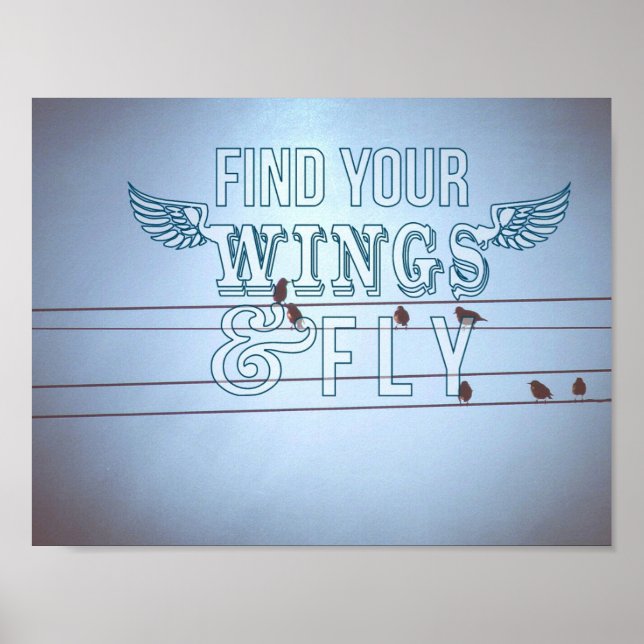 Vögel auf Draht, Fliege Poster (Vorne)