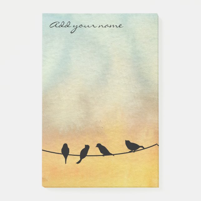 Vögel auf Draht Post-it Klebezettel (Vorderseite)
