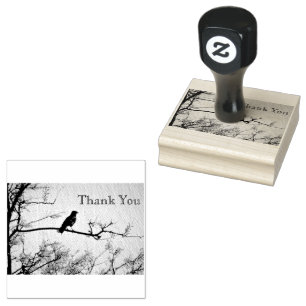 Vogel auf einem Ast Danke Gummistempel