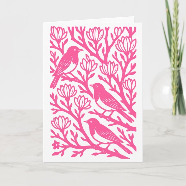 Vögel auf einem Baum Karte (Vorderseite)