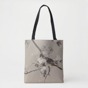 Vögel auf einem blühenden Ast von Watanabe Seitei Tasche
