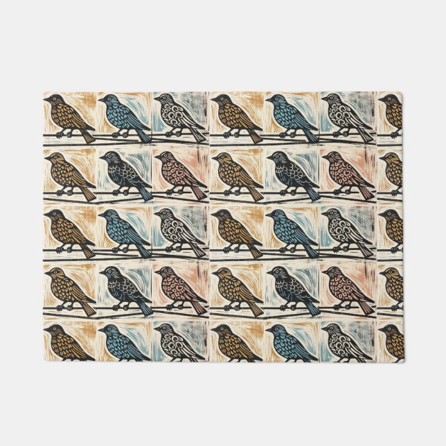 Vögel auf einem Draht Fußmatte (Vorderseite)