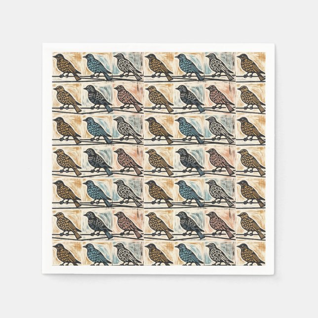 Vögel auf einem Draht Serviette (Vorderseite)