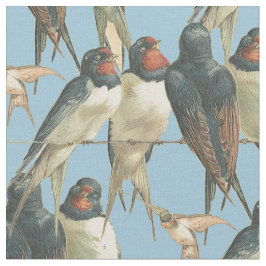 Vögel auf einem Draht Stoff