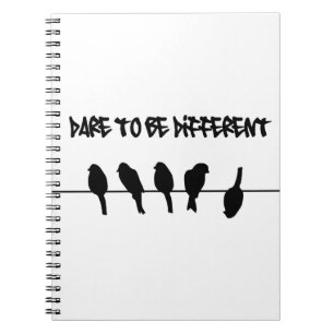 Vögel auf einem Draht - trauen Sie sich, Notizblock