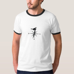 Vogel auf einem Kompass-T - Shirt