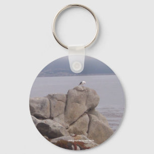 Vogel auf einem Rock-Schlüsselanhänger Schlüsselanhänger