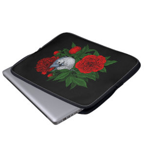 Vogel auf einem roten Tornadenstaub Laptopschutzhülle