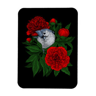 Vogel auf einem roten Tornadenstaub Magnet