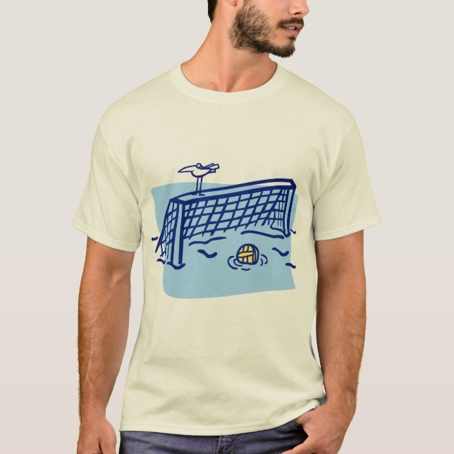 Vogel auf einem Wasserball-Ziel T-Shirt (Vorderseite)