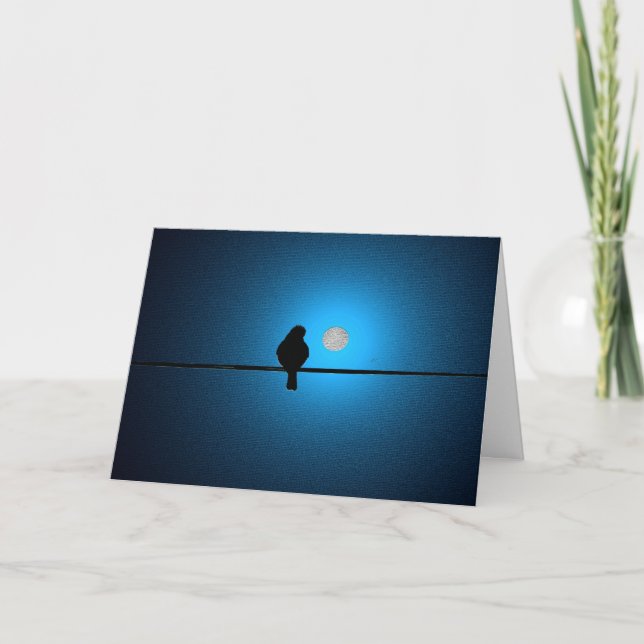 Vogel auf einem Wirbel / Denken Sie an Ihre Grußka Karte (Vorderseite)