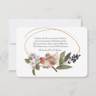 Vogel auf einem Zweig-Beileid dank Karte