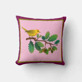 Vogel auf einem Zweig-Natur-Inspirierten Kissen