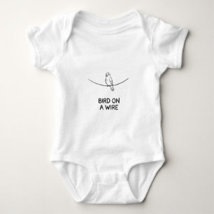 Vogel auf einer Draht Kunst Druck Baby Strampler