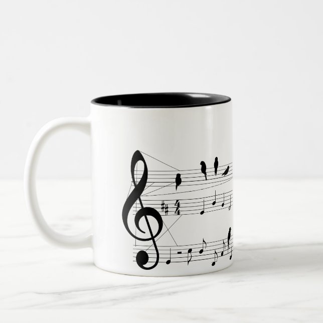 Vogel auf einer Kerbe-Tasse Zweifarbige Tasse (Links)