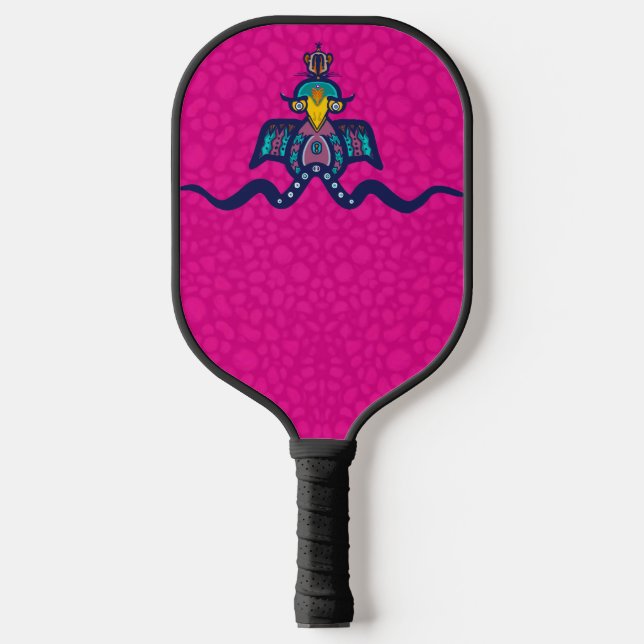 Vogel auf einer Linie Pickleball Schläger (Vorderseite)