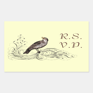 Vogel auf einer Rolle (Brown) Rechteckiger Aufkleber