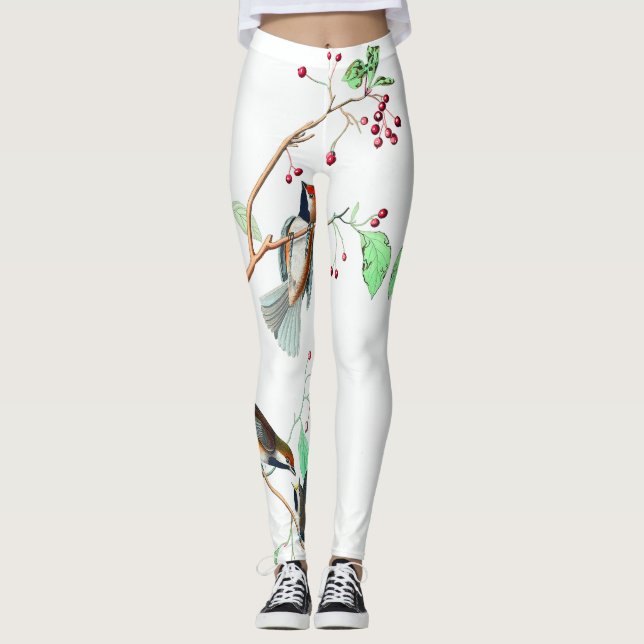 Vögel auf einer Zweigstelle Leggings (Vorderseite)