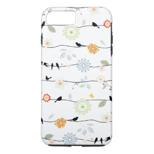 Vögel auf Reben mit Blumen Case-Mate iPhone Hülle