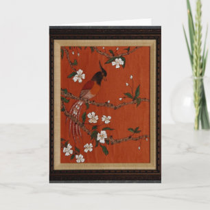 Vogel auf Ricepaper Karte