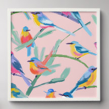 Vögel auf Rosa