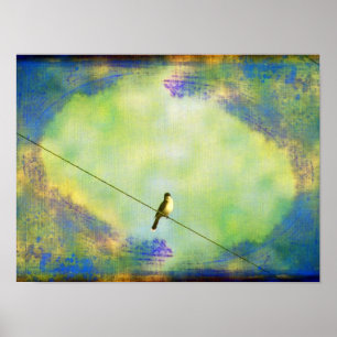Vogel auf Wire Poster
