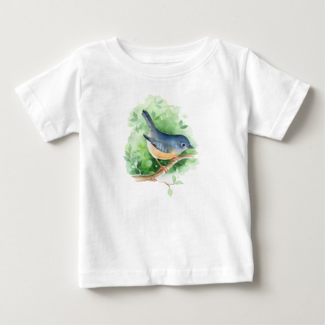 Vögel auf Zweig Baby T-shirt (Vorderseite)