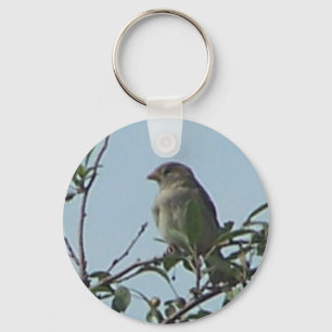 Vogel auf Zweig Schlüsselanhänger