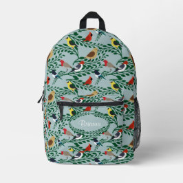 Vögel auf Zweigen Personalisiert Bedruckter Rucksack