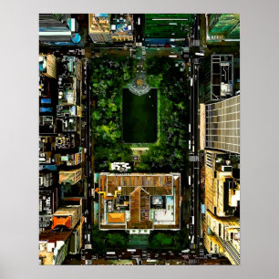 Vogel-Augen-Ansicht-Bryant-Park Manhattan NYC Poster