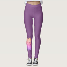 Vögel aus dem Draht - Pflaume mit Pfirsich und Ros Leggings
