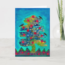 Vogel-Baum-Gruß-Karte Karte
