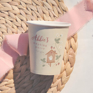 Vögel & Beeren Babyparty Mädchen Baby Shower Pappbecher