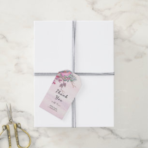 Vögel & Beeren Zapfen Aquarell Winterhochzeit Geschenkanhänger