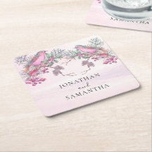 Vögel & Beeren Zapfen Aquarell Winterhochzeit