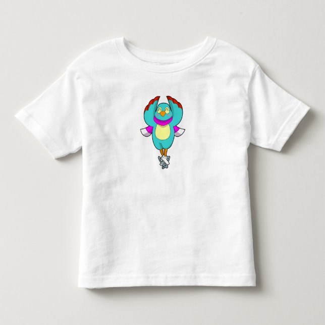 Vogel bei Ice Skaten mit Ice-Skaten.PNG Kleinkind T-shirt (Vorderseite)