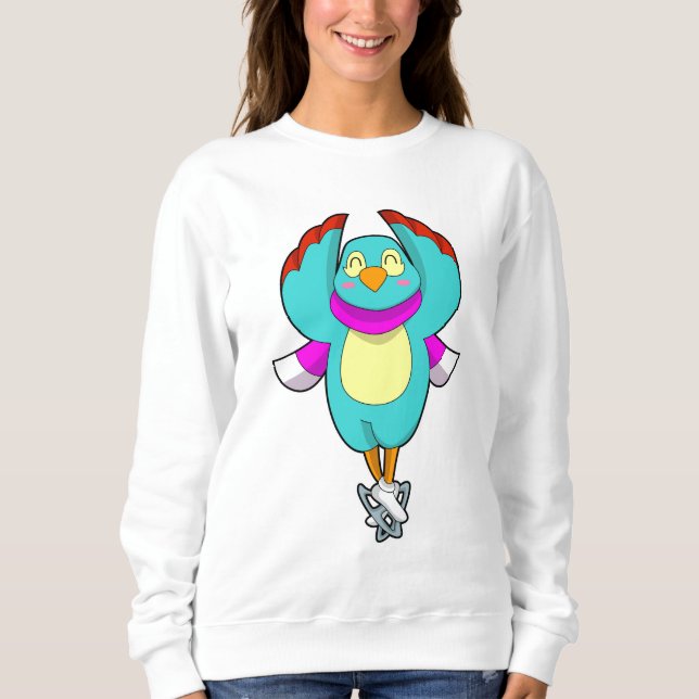 Vogel bei Ice Skaten mit Ice-Skaten.PNG Sweatshirt (Vorderseite)