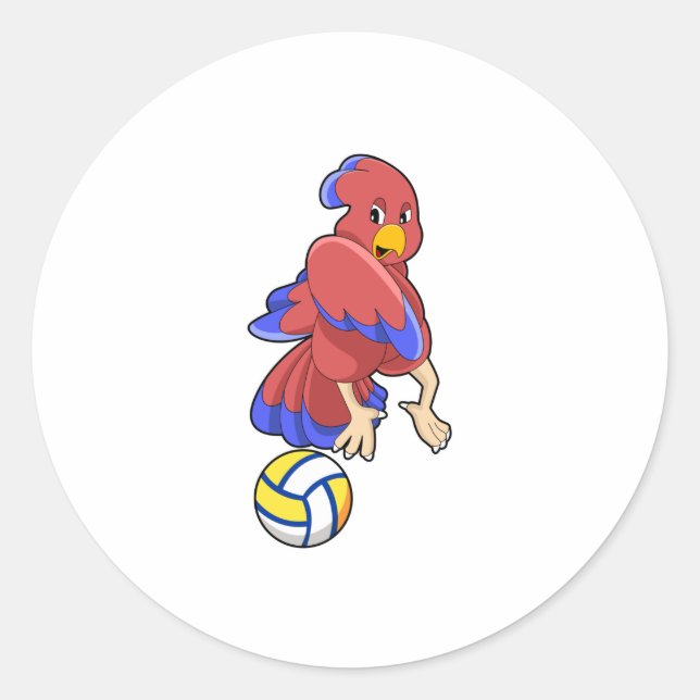 Vogel beim Volleyball-Sport Runder Aufkleber (Vorderseite)